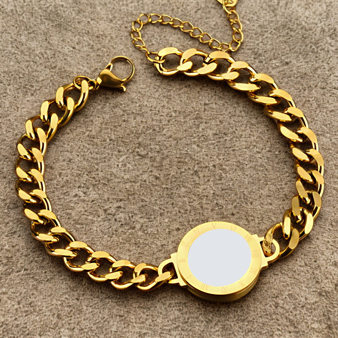 Luxus Style Armband weiß/schwarz I Titanstahl