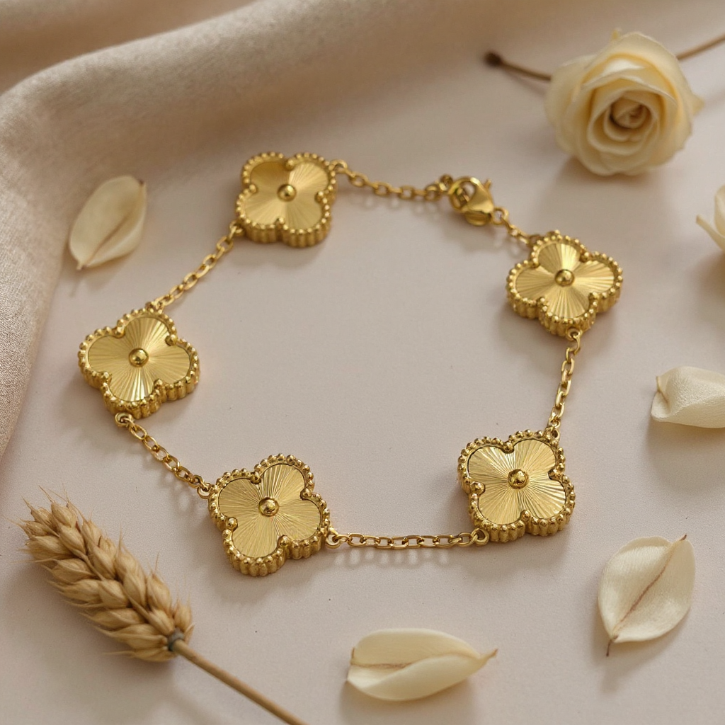 Kleeblatt Armband Gold I 18k vergoldet