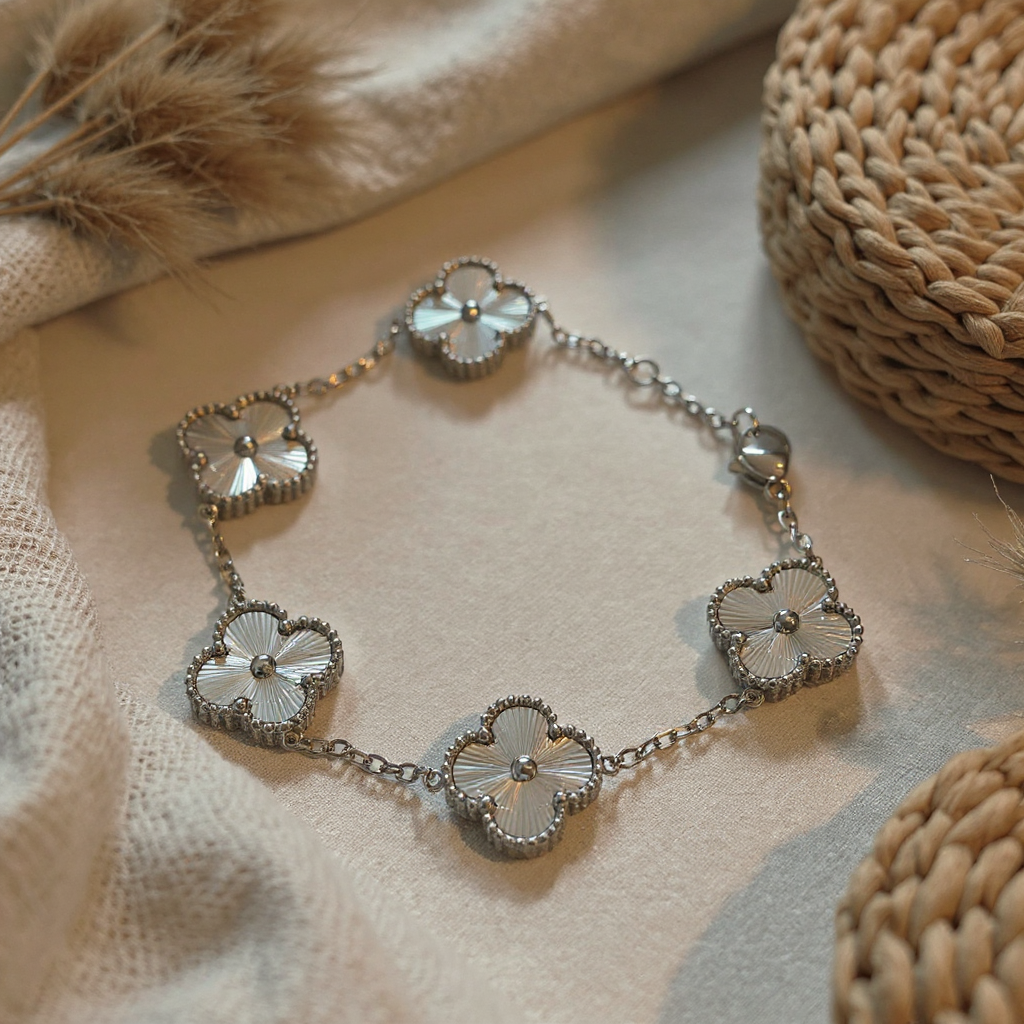 Kleeblatt Armband Silber I 18k versilbert