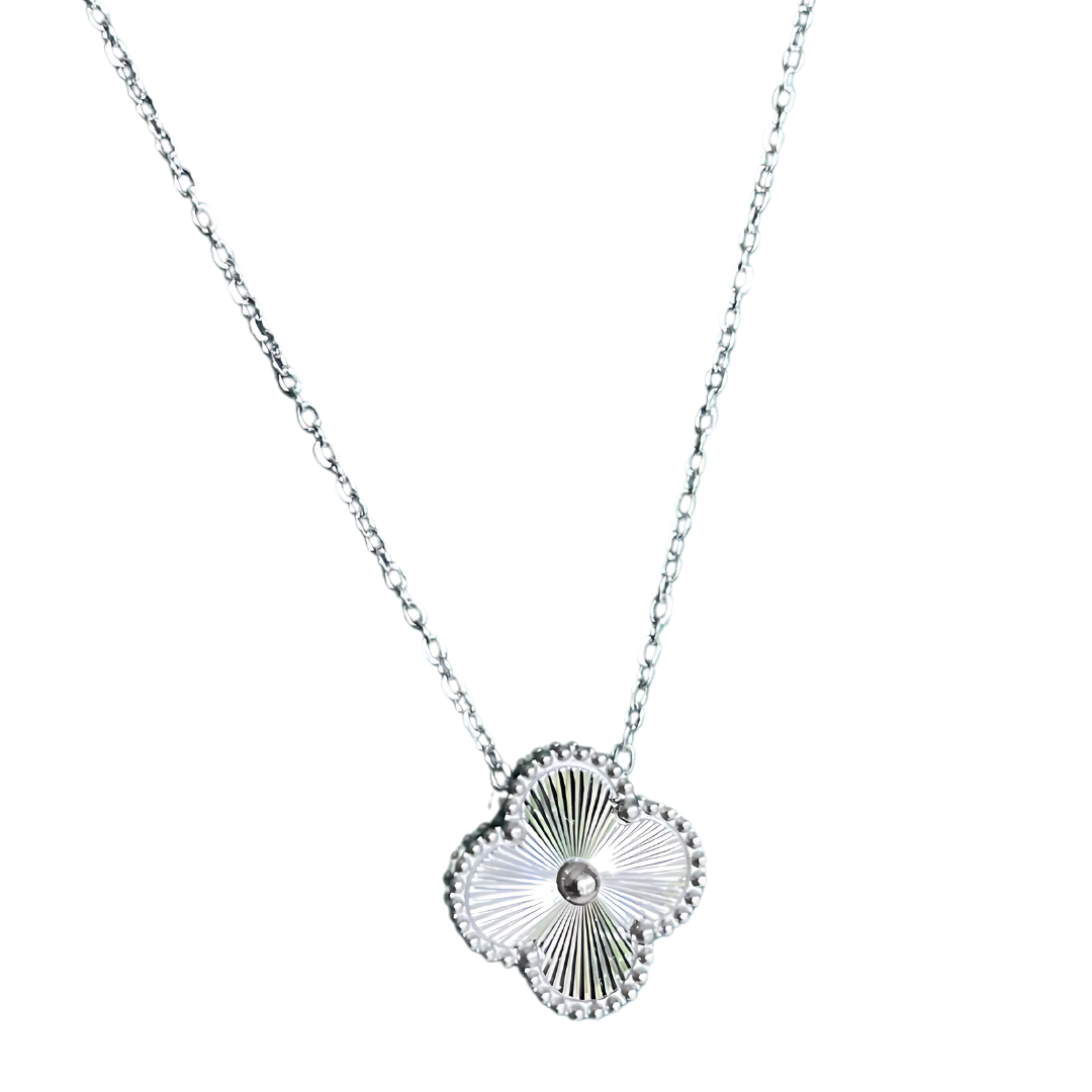 Kleeblatt Halskette Silber I 18k versilbert
