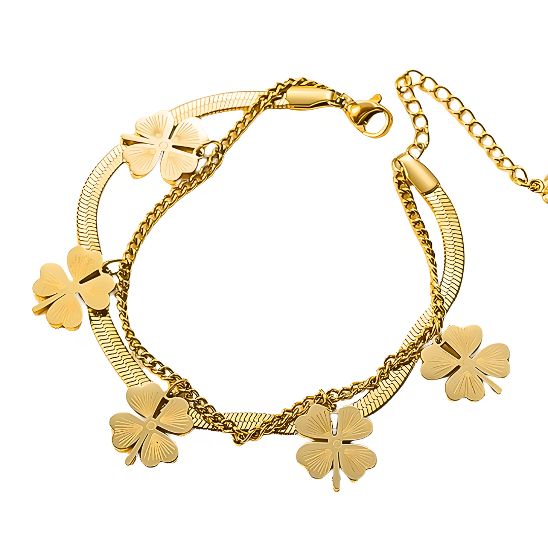 Kleeblatt Armband I 18k vergoldet