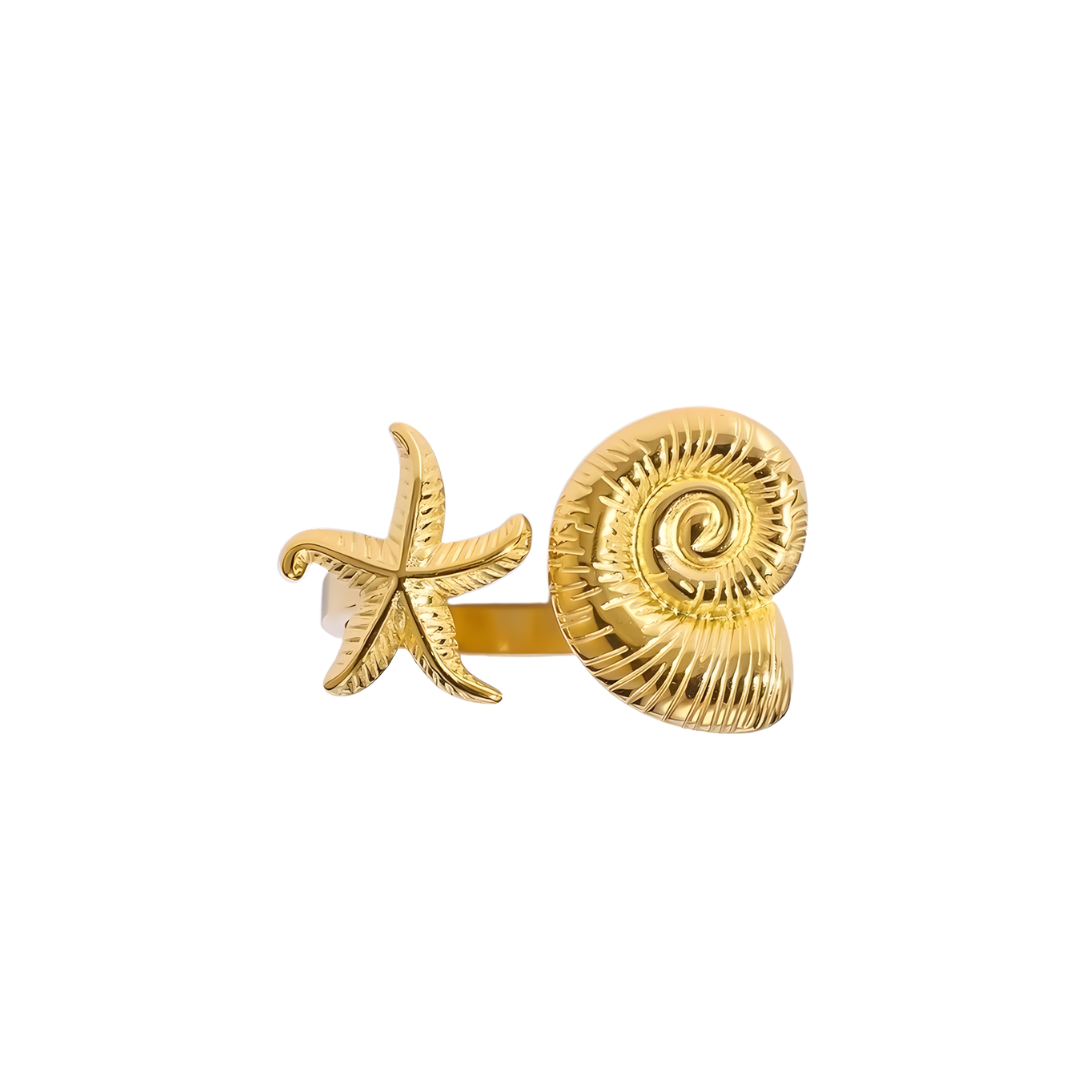 Muschel Ring I 18k vergoldet