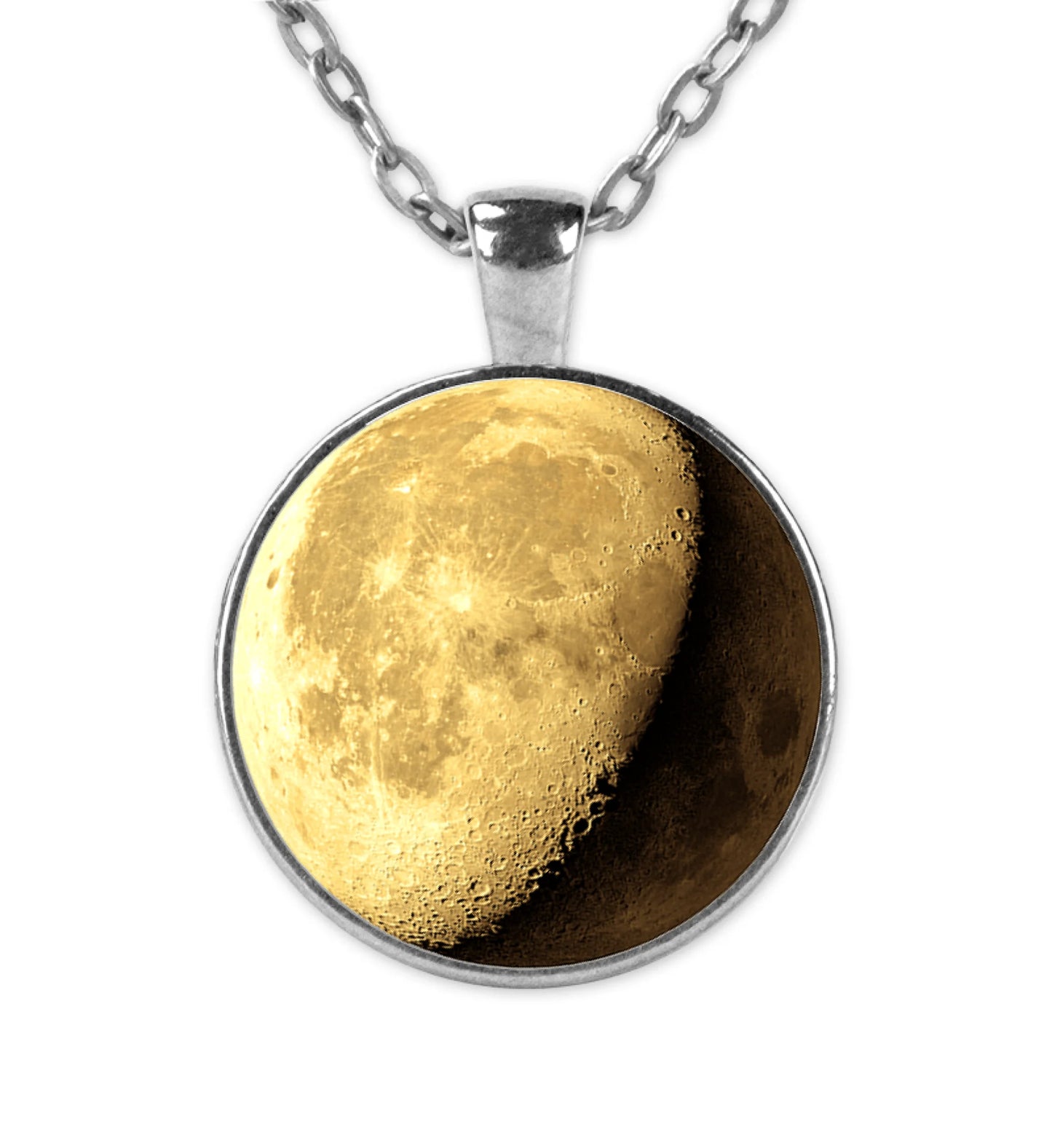 Golden Moon Mondphase - Anhänger mit Kette