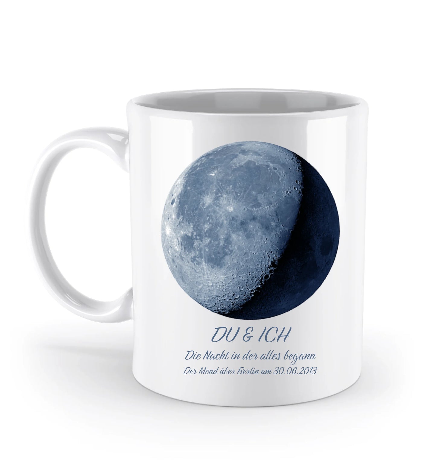 Blue Moon Mondphase - Personalisierte Tasse