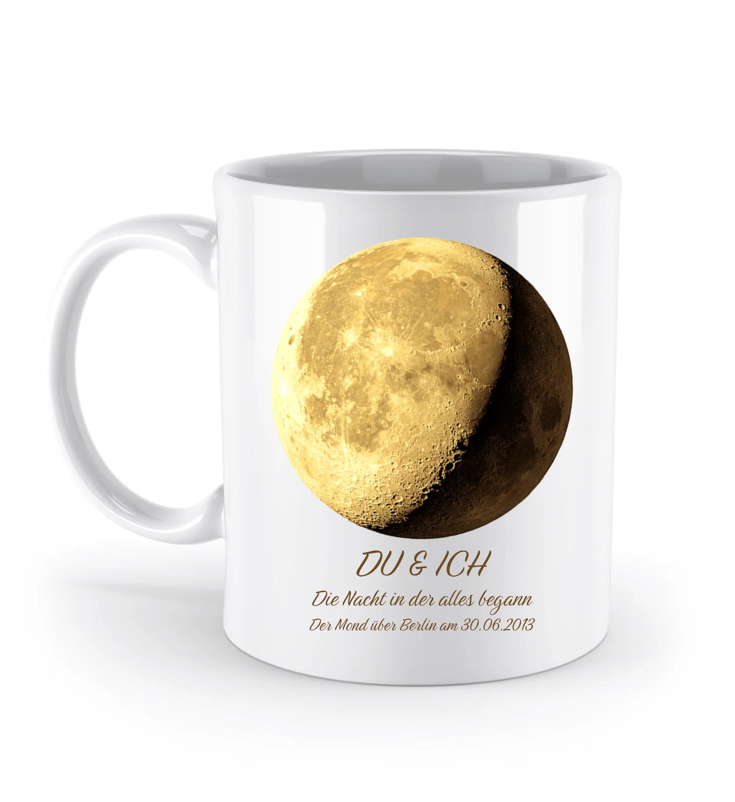Golden Moon Mondphase - Personalisierte Tasse