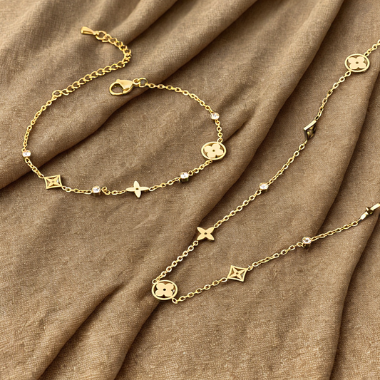 Luxury Line Set - Halskette & Armband I Titanstahl