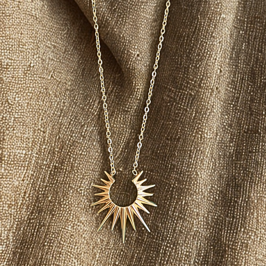 Boho Sonnen Halskette I 18k vergoldet