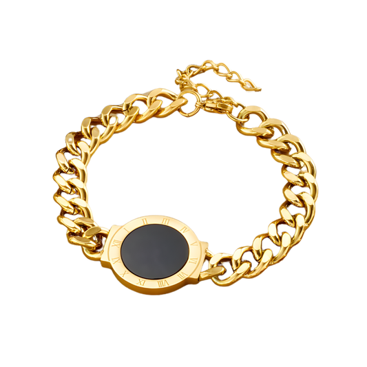 Luxus Style Wende-Armband weiß/schwarz I Titanstahl