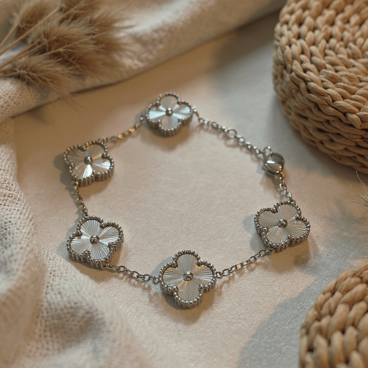Kleeblatt Armband Silber I 18k versilbert