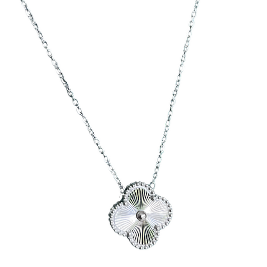 Kleeblatt Halskette Silber  I 18k versilbert