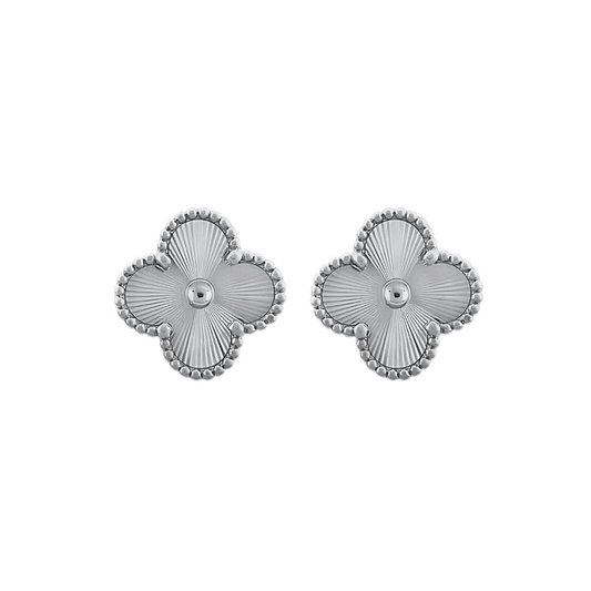 Kleeblatt Ohrringe Silber  I 18k versilbert