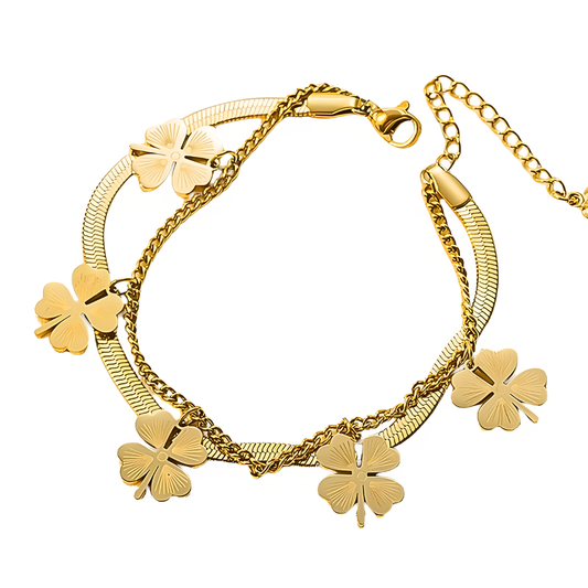 Kleeblatt Armband I 18k vergoldet