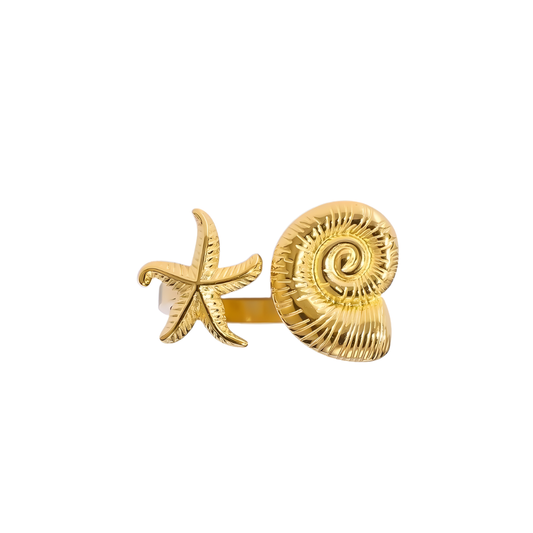 Muschel Ring I 18k vergoldet