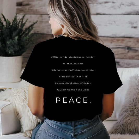 Frieden Hashtag - T-Shirt schwarz