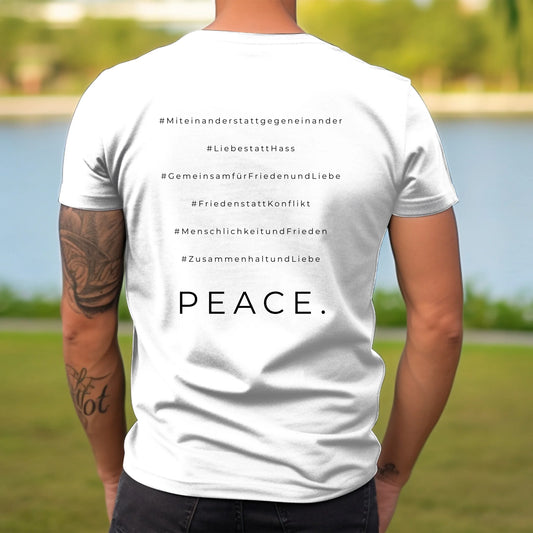 Frieden Hashtag - T-Shirt weiß