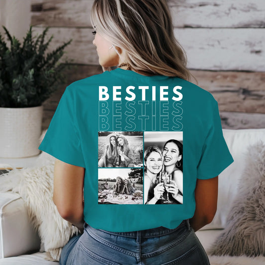 BESTIES mit 3 Fotos - Personalisiertes T-Shirt